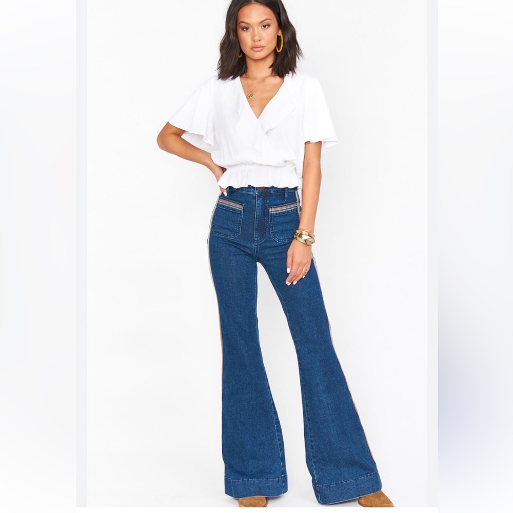 Show Me Your MuMu Dark Blue High-Waist Flare Jeans